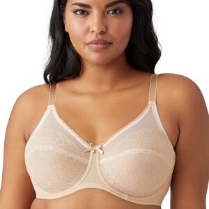 Wacoal Women's Full-Figure Underwire Bra, Retro Chic Cream USA 40D New No Tag
